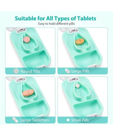 Opret Pill Cutter - Small & Large Pill Splitter for Tablets, Vitamins & Medications - White - Buy Online on GoSupps.com