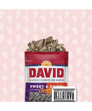 Satisfy Your Cravings with Sweet and Spicy Sunflower Seeds Bundle - 3 Bags of David Jumbo Seeds + BELLATAVO Fridge Magnet! No Artificial Flavors - Buy Online on GoSupps.com