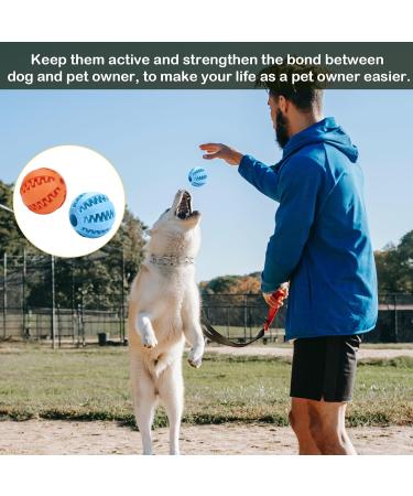 Buy 2 Blue & Orange Natural Rubber Dog Feeding Balls | Treats & Snack Toys for Small & Medium Dogs - Enhance Intelligence Playtime! - Buy Online on GoSupps.com