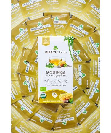Miracle Tree Moringa Organic Superfood Tea - Honey & Vanilla, Caffeine Free, 25 Tea Bags - Buy Online on GoSupps.com