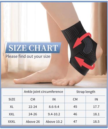 Adjustable Ankle Support for Men & Women - Compression Foot Stabilizer for Sprained Ankles - Ideal for Sports Running Volleyball & Soccer - XXXL Size - Buy Online on GoSupps.com