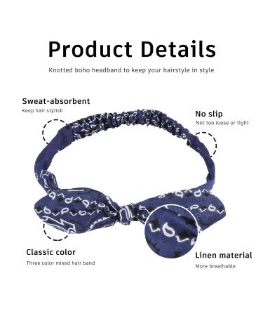 Colmeguna 2 Pack Red and Blue Elastic Bandana Headband for Women and Girls - Retro Paisley Print Rabbit Ear Turban Headwrap - Buy Online on GoSupps.com