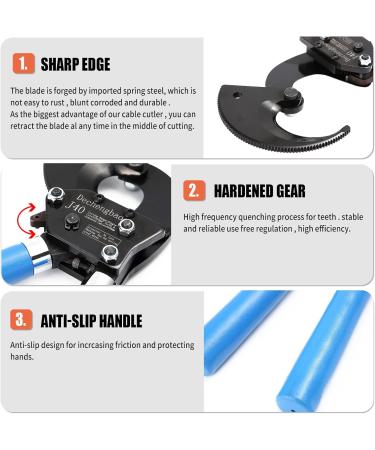 Dechengbao J40 Heavy Duty Ratchet Cable Cutter for Aluminum and Copper Cables up to 400mm - Buy Online on GoSupps.com