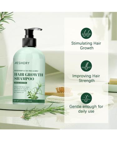 Rosemary Hair Growth Shampoo | Strengthening Rosemary Mint Formula with Tea Tree Biotin & Castor Oil for Thinning Hair - 11.8 Fl. oz - Buy Online on GoSupps.com