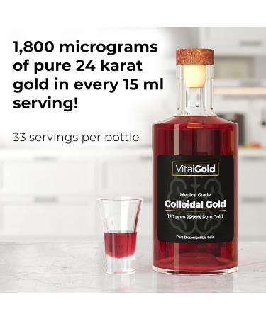 Colloidal Gold 120 PPM - 500ml | Ultra Strength Gold Supplement - Buy Online on GoSupps.com