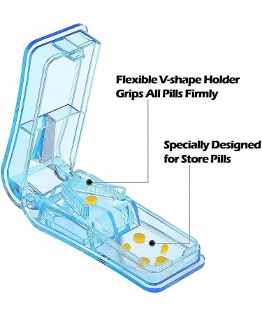 Pill Cutter 2-in-1 with Blade & Storage Compartment - Portable Splitter for Large Pills - Buy Online on GoSupps.com
