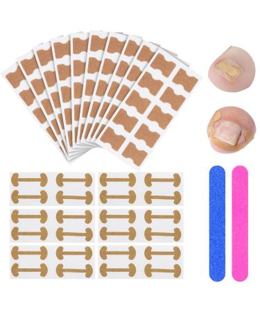 Tene nail patch 124 PCs ingrown toenail correction patch toenail correction patch corrector pedicure tools correction sticker toe nail pedicure set with 2 nail file ingrown toenail-5
