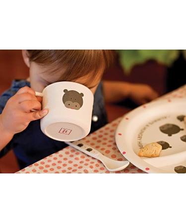 Red Rover Kids' Bamboo Dinner Set Off-White Hippo Design | 2.75 x 11 x 10.25 inches - Buy Online on GoSupps.com