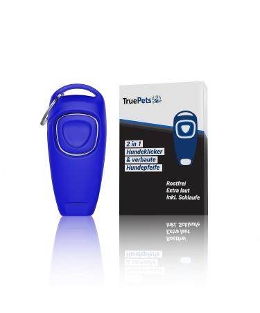 Truepets 2in1 Dog Clicker - Clicker including dog whistle - Clicker dog - Ideally suited for dog education - Clicker Doog - Clicker cat - Clicker training cat - cat/dog pipe (blue) - Buy Online on GoSupps.com