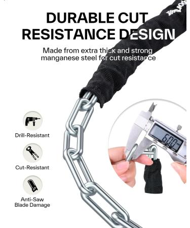 Sportneer Bike Chain Lock Heavy Duty 5-Digit Resettable Combination for Bikes, Bicycles, Scooters - Anti-Theft Security for Door, Gate, Fence - 3.6ft Black - Buy Online on GoSupps.com