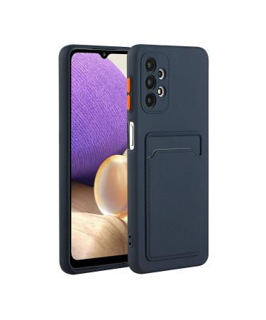 Tivenfezk Nadoli Silicone case for Samsung Galaxy A33 5G Ultra thin shockproof scratch -resistant Wallet soft TPU protective cover Cell phone case with credit card holder Samsung Galaxy A33 5g dark blue