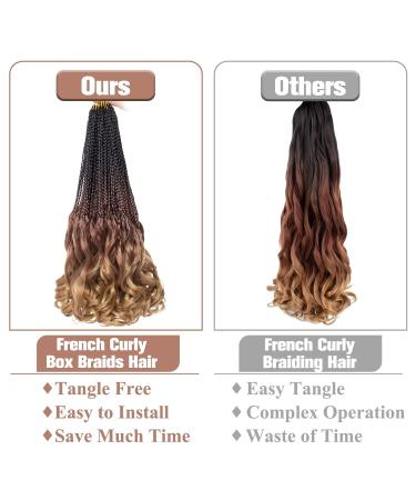 RuiYok French Curl Crochet Braids 14 Inch Ombre Brown Goddess Box Braids - Pack of 8 | T30 - Buy Online on GoSupps.com