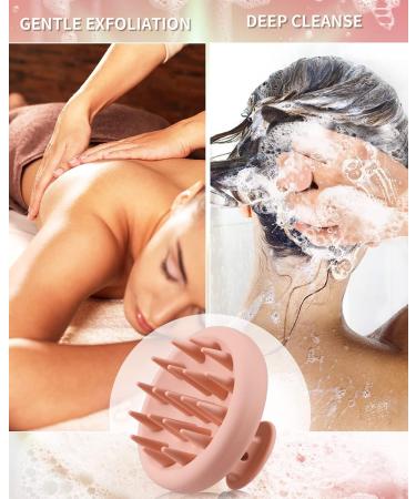 Scalp Massage Brush - Beauticloha Head & Shampoo Brush for Improved Blood Circulation | 2PCS Pink & Green | Wet & Dry Use - Buy Online on GoSupps.com