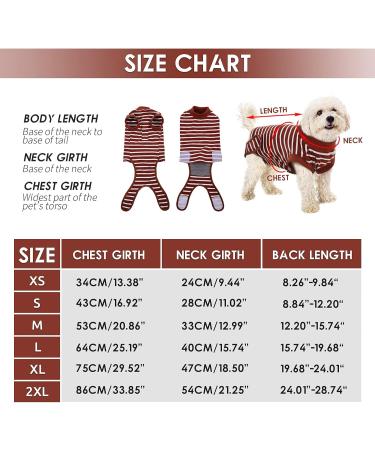 Recovery Suit for Dogs - Postoperative Wound Protection Clothing | Alternative to E-Collar for Puppies & Pets (Brown Stripes Size S) - Buy Online on GoSupps.com