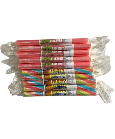 50 X Assorted Mint & Mixed Fruit Rock Sticks Handmade Traditional Rainbow Classic Sweets Retro Seaside Gift Wholesale Confectionery - Buy Online on GoSupps.com
