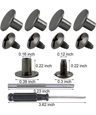 YORANYO 100 Gun Metal Chicago Screws Set for Leather Crafting - 25/64 Inch - Buy Online on GoSupps.com