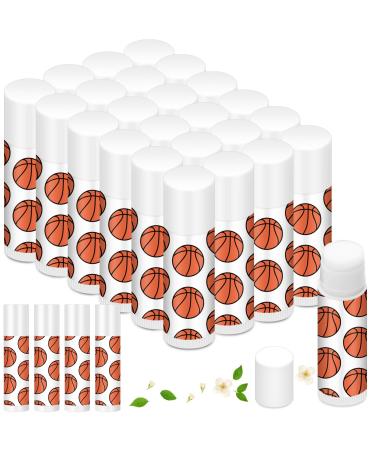 24 Pcs Basketball Lip Balm Bulk for Team Gifts Sports Moisturizing Jasmine Taste Lipstick Basketball Party Favors for Women Players Sports Teachers Fans Birthday Party Supplies