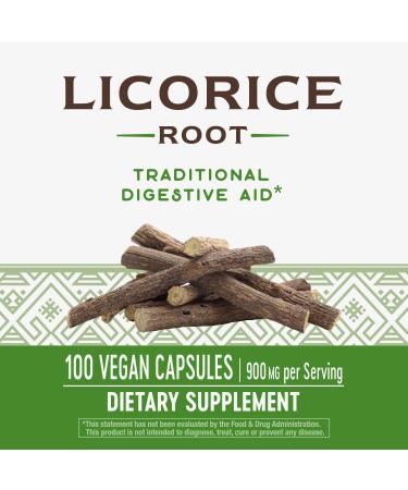 Nature's Way Licorice Root 450 mg - Organic Herbal Supplement | 100 Capsules - Buy Online on GoSupps.com