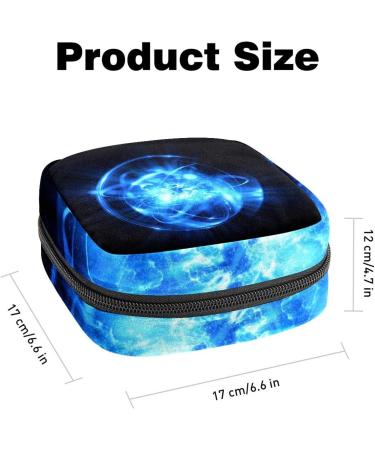 Women's Napkin Storage Bag - 3D Atom Icon Blue Shine Portable for Menstruation & First Period - Ideal for Teens & Women - Buy Online on GoSupps.com
