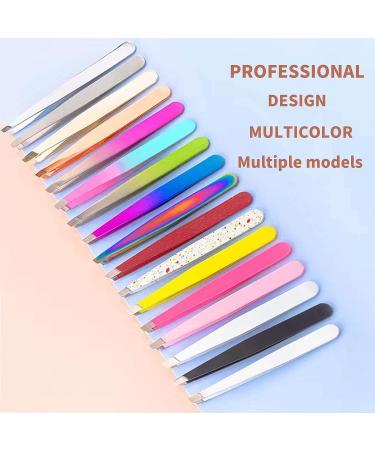 Precision Pointed Tweezers for Eyebrow & Ingrown Hair Removal - Angled Silver - Buy Online on GoSupps.com