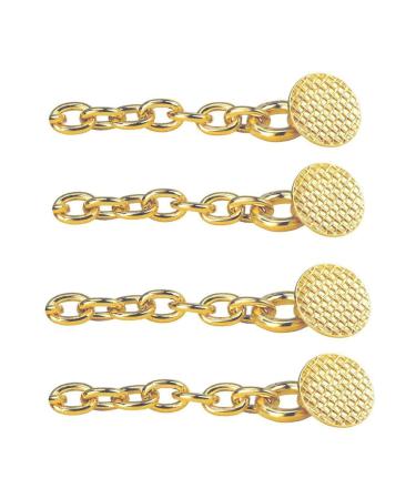 4 Pcs Orthodontics Golden Traction Chain Dental Lingual Button Chains Orthodontics Materials Swivel Chain Dental Impacted Cuspid Eruption Appliance