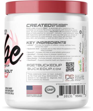 Babe Pre Workout powder for Women | Watermelon Splash | 6g Citrulline 2g Beta-Alanine 100mg Hyaluronic Acid 5mg Biotin and 5 other registered trademarked ingredients | 30 servings | 12.8 OZ - Buy Online on GoSupps.com