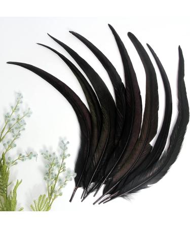THARAHT 50PCS Rooster Coque Tail Feathers Bulk - Natural 12-14 Inch - Crafting Wedding Fly Tying Feather Party DIY Decoration - Black - Buy Online on GoSupps.com