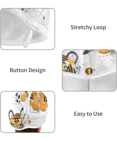 Clever Tigers Hair Towel 2 Pack - Super Absorbent Quick Dry Hair Turbans with Button Twisty Wrap for Women & Girls - International Shipping - Buy Online on GoSupps.com