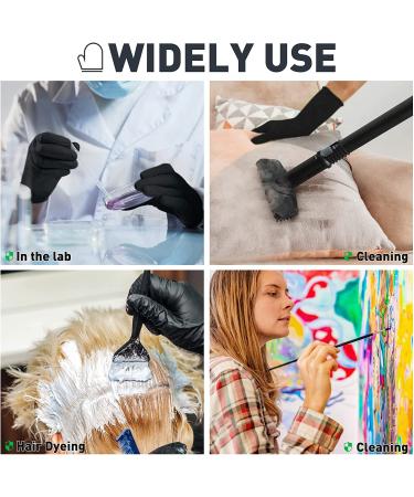 ThxToms Chemical-Resistant Latex Gloves for Hair Coloring - 5 Pairs, Black, Medium - Buy Online on GoSupps.com