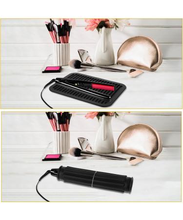 Large Heat-Resistant Styling Mat - 12x9 Silicone Flat Iron & Curling Iron Mat for Travel & Salon - Perfect for Hair Tools & Appliances Black - Buy Online on GoSupps.com