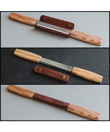 BeaverCraft DK2s Draw Knife with Leather Sheath - Woodworking Tool for Whittling and Carving - Buy Online on GoSupps.com