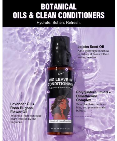 Spray Soin Sans Rin age pour Perruques D m lant & Anti-Frisottis pour Perruques Synth tiques et Naturelles Avec Huile de Jojoba Sans Rin age Douceur Instantan e 100ml - Buy Online on GoSupps.com