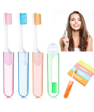 4 foldable travel toothbrushes portable soft toothbrush travel foldable toothbrush camping toothbrush foldable soft toothbrush mini portable foldable toothbrush with soft bristle 7.1 inches