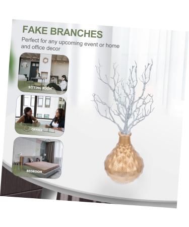 Zerodeko 6pcs Simulated Twigs Fall Decor Fake Tree Branch Branches for Diy Crafts Making Branches for Decoration Driftwood Branch Fall Home Flower Arrangement Plastic Filling Miss Silver 35X20X5CM - Buy Online on GoSupps.com