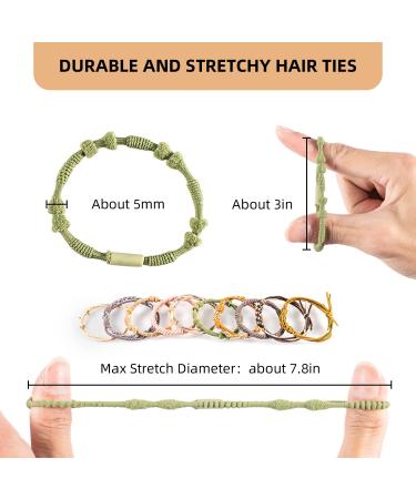 Boho Hair Tie Bracelets 20 Pcs - Handmade Elastic Hair Bands for Women - Ponytail Holders for Thick Hair - Wrist Decor Accessories - 20Pcs-A - Buy Online on GoSupps.com