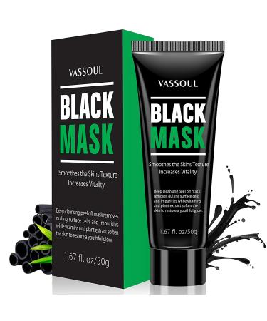 Vassoul Blackhead Remover Mask, Peel Off Blackhead Mask, Black Mask - Deep Cleansing Facial Mask for Face & Nose