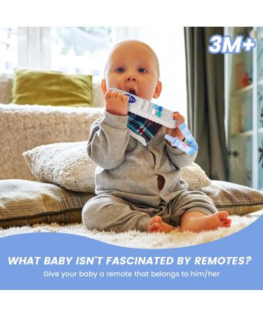 Silicone TV Remote Teething Toys for Babies 6-12 Months - 2 Pack with Pacifier Clips - BPA Free Infant Chew Toys - Ideal Gift for Boys and Girls - Buy Online on GoSupps.com