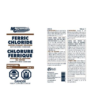 MG Chemicals 415-1L Ferric Chloride 945mL Liquid Bottle & Duzzit Amazing Baking Soda Multi Purpose Household Cleaner 500 g 1 Litre + Multi Purpose hold Cleaner 500g - Buy Online on GoSupps.com
