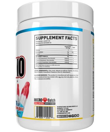 Buy Man Sports ISO-Amino BCAA Powder - Blue Bomb-Sicle Flavor 30 Servings (210g) - International Shipping Available - Buy Online on GoSupps.com