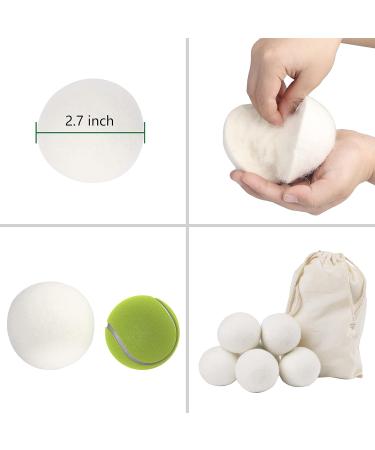 Wool Dryer Balls XL Pack of 6 - Reusable Organic Fabric Softener for Laundry - Baby Safe & Anti Static - Reduces Wrinkles & Cling - Buy Online on GoSupps.com
