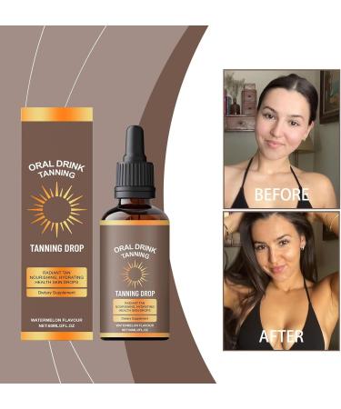 Mimoqk Sunless Tanning Drops Tan Enhancer Hydrating Supplement Friendly Blend Natural Color Support Excellent for Beauty Regimens Travel Use Sunless Tanning Lifestyle - Buy Online on GoSupps.com