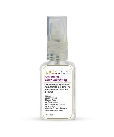 Luxe serum Dermatologist-Tested Anti Aging Youth Activating Serum - Face Serum with Vitamin C  Hyaluronic Acid  Peptides - Helps Reduce Fine Lines & Wrinkles and Support Collagen Production