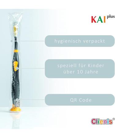 Clienis Children s Toothbrush Set (9-12 Years) | Extra Soft & Suction Cup | Kai Plus Care Baby Toothbrush (Schulkind) - Buy Online on GoSupps.com