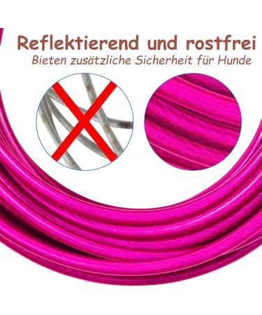 Hofleine 9m Cable Leash for Large Dogs - Durable Linen Tie Out for Medium & Large Dogs Up to 40kg - Perfect for Camping - Pink - Buy Online on GoSupps.com