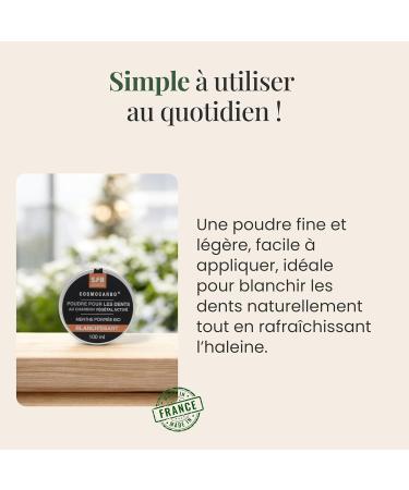 SFB Laboratoires - Whitening Charcoal Powder - Activated Vegetable Charcoal for White Teeth - Oral Hygiene - Activated Vegetable Charcoal + Organic Peppermint - 100 Grams - Buy Online on GoSupps.com