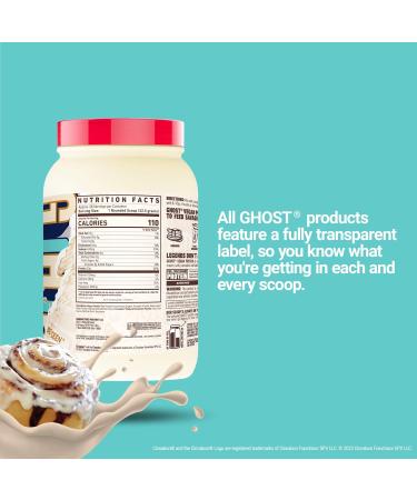 GHOST Vegan Protein Powder Cinnabon - 2lb 20g of Protein - Plant-Based Pea & Organic Pumpkin Protein - Post Workout & Nutrition Shakes Smoothies & Baking - Soy & Gluten-Free - Buy Online on GoSupps.com