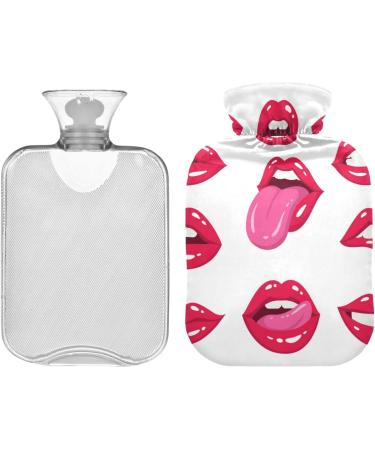 2L Heat Bottle - Durable Hand Warmer for Pain Relief & Heat Therapy | Stylish Red Lips Patterns - Buy Online on GoSupps.com