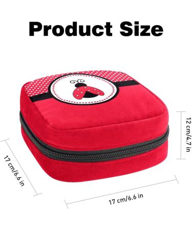 Stylish Red Lady Beetle Menstruation Bag with Zipper - Women s Tampon & Napkin Organizer for Travel & Home - Buy Online on GoSupps.com