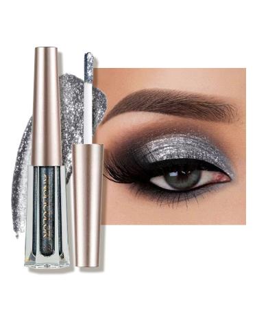 Anglicolor Eyeshadow Glitter Eyeshadow Shimmer Eye Shadow Liquid Eyeshadow Glitter Liquid Eye Shadow Sparkling Eye Makeup Tool Best Gift For Women Girls (05#Black)