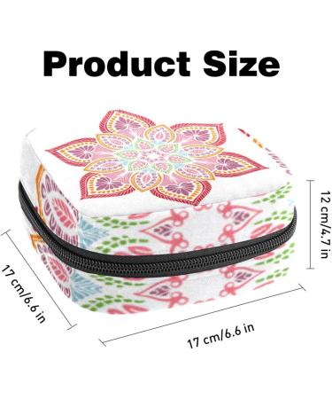 Buy Large Floral Mandalas Women's Menstrual Cup Bag - Zippered Storage for Period Inserts Panty Seeds Tampons - Multicolored Design - Buy Online on GoSupps.com
